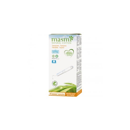 Tampões Masmi com aplicador biodegradável Super Plus 14uds