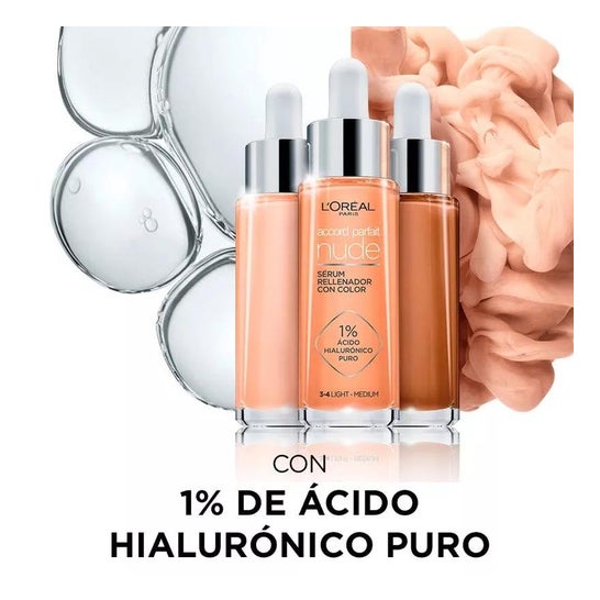 L'Oréal Accord Parfait Nude Serum 3-4 Light Medium 30ml L'Oréal Accord Parfait Nude Serum 3-4 Light Medium 30ml