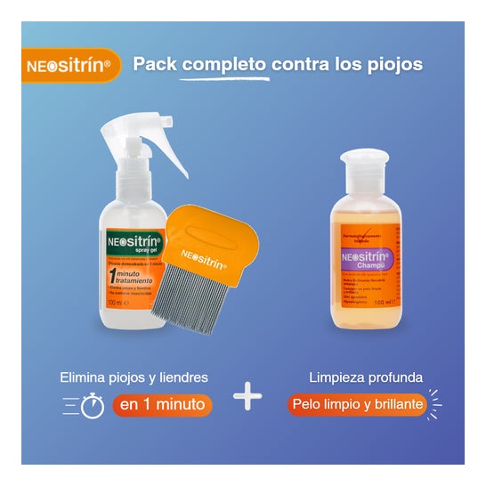 Neositrin ™ Antipiojos 100% spray 60ml + xampu 100ml