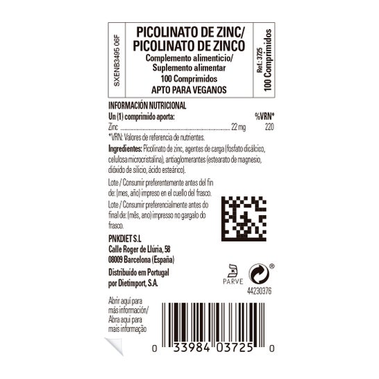 Solgar Zinco Picolinato de Zinco 22mg 100comp