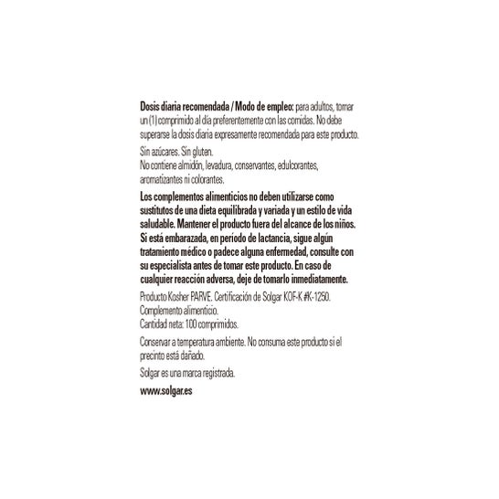 Solgar Zinco Picolinato de Zinco 22mg 100comp