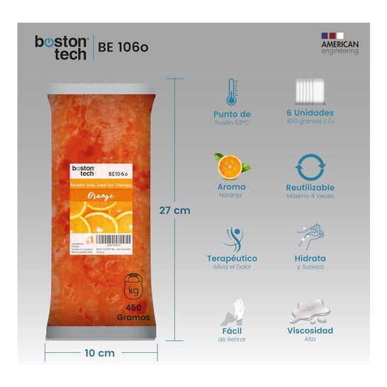 Boston Tech Cera Parafina Pura Naranja 3000g