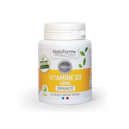 Nat&Form Vitamina D3+Zn 60caps