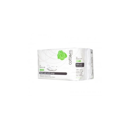 Algodão comprimir maxi com asas absorção regular 14uds