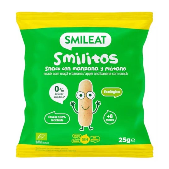 Smileat Smilitos de Manzana y Plátano Bio 25g