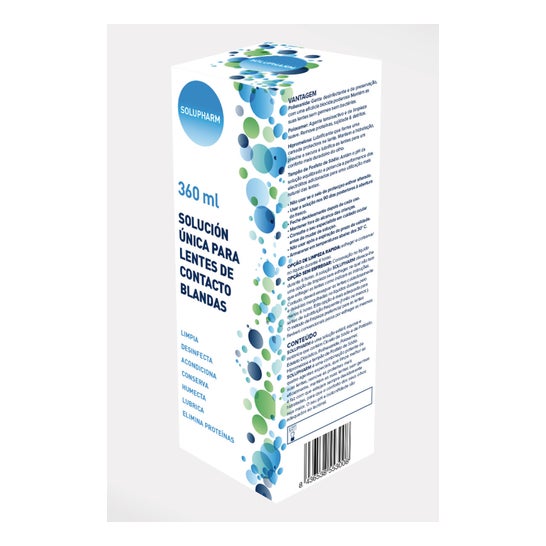 Solupharm solução exclusiva para lentes de contato gelatinosas de 360ml