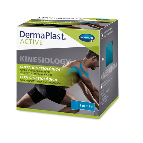 Fita Kinesiological ativa Dermaplast 5x5 azul