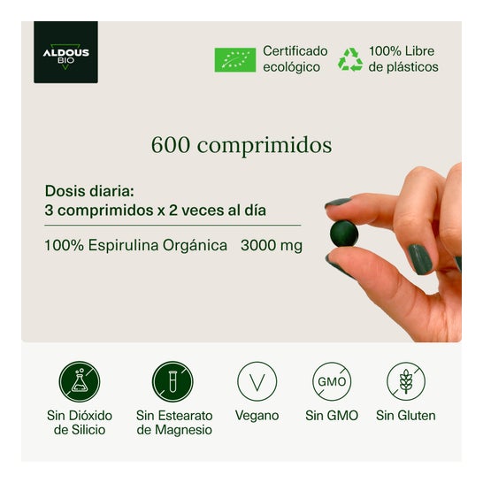 Aldous Bio Bio Organic Spirulina Premium Quality 600comp