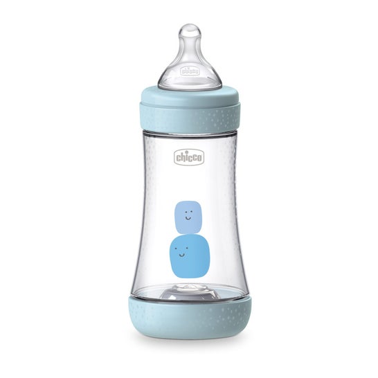 Chicco Biberão Perfect5 Fluxo Médio +2m Azul 240ml 1 Unidade