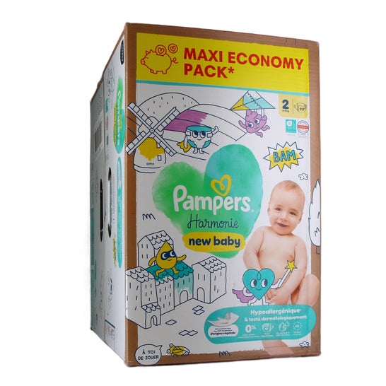 Pampers Harmonie New Baby Fraldas Tamanho 2 4-8 kg 117 unid.