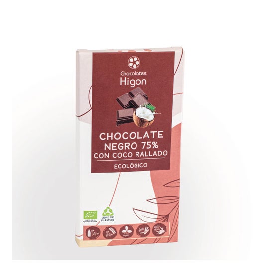 Chocolates Higón Chocolate Amargo 75% Coco Ralado Eco 100g