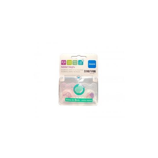MAM silicone noite chupeta com caixa de esterilizador 2uds