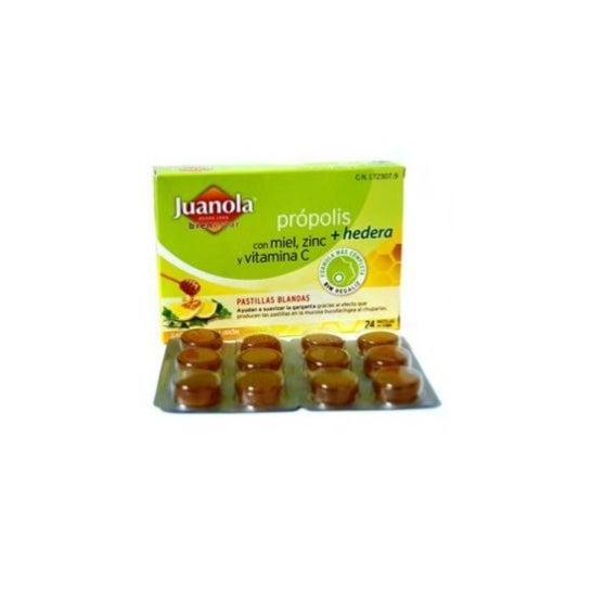 Juanola™ pastilhas de própolis hera, mel, zinco e vitamina C 24uds