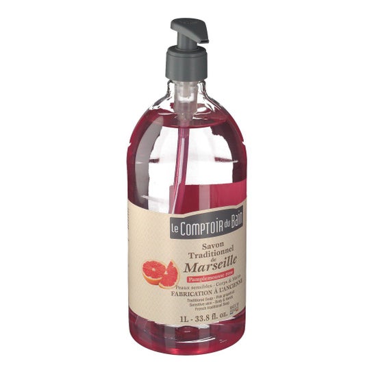 Sabão tradicional de Marselha PAMPLEMOUSSE garrafa de 1 litro de PAMPLEMOUSSE