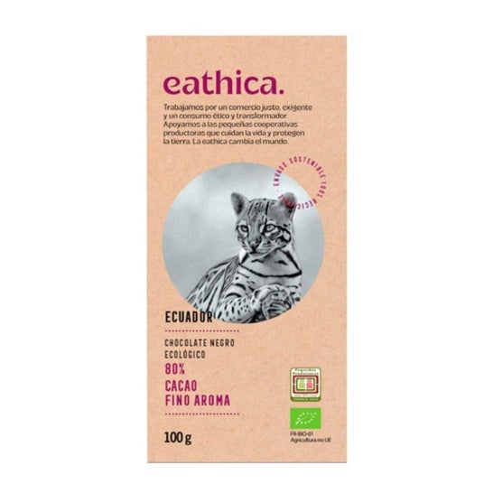 Eathica Chocolate Amargo Equador 80% Cacau Bio 100g