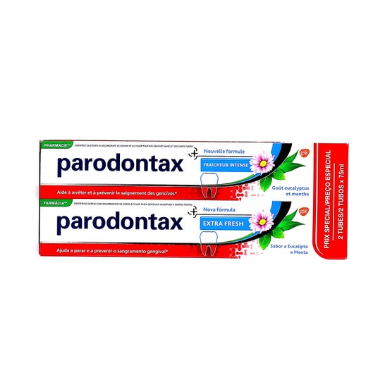 Periodontax Fresh Toothpaste Pasta Fresca Intensa Frescura lote de 2x75ml