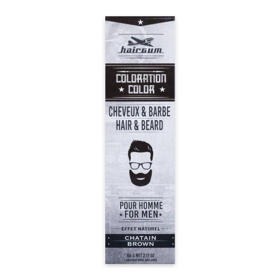 Hairgum Coloração de Barba e Cabelo 4 Castanho 60 g