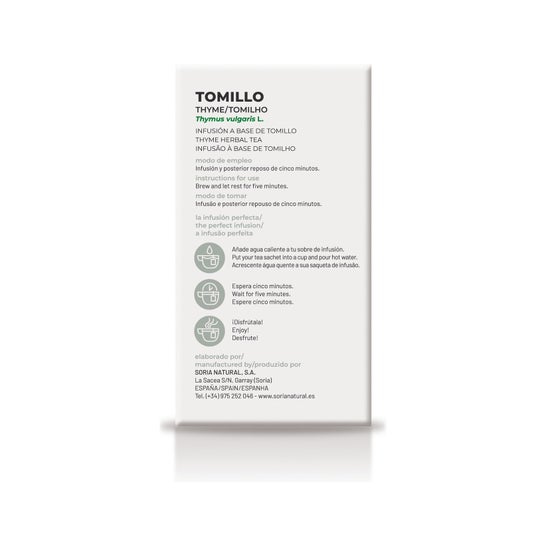 Soria Natural Tomilho Infusão 20 filtros