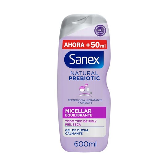 Sanex Dermo Natural Prebiotic Gel Banho Calmante Pele Seca 600ml