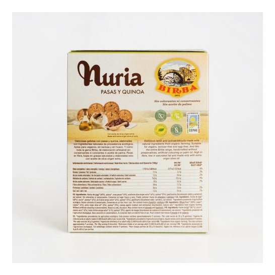 Nuria Galletas Bio Pasas Quinoa 280g