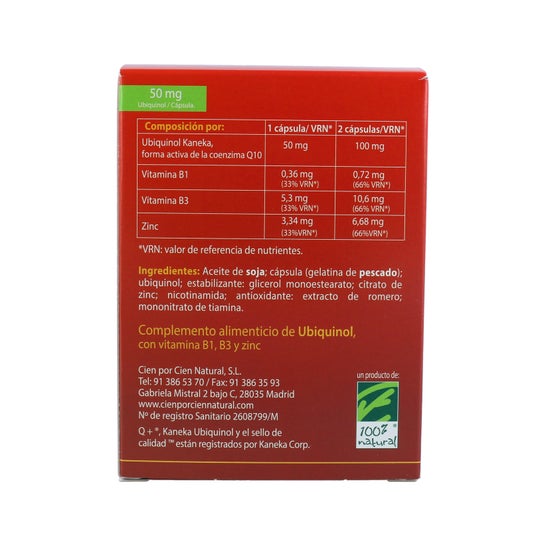 100% Natural Quinol 10 Ubiquinol 50mgx50caps