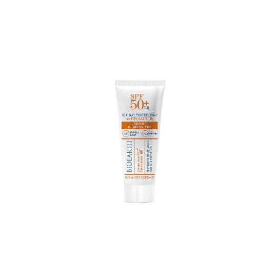 Bioearth Face Cream Br Spf50+ Reishi &Green Tea 50 Ml Antipoluição