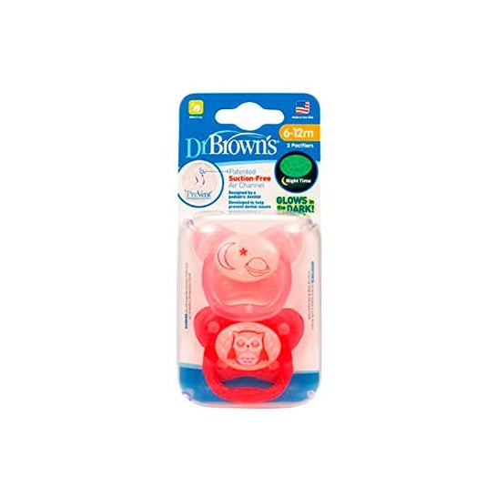 Nocturno de chupeta de silicone do Dr. Brown prevenir 6-12