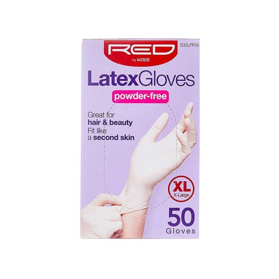 Red By Kiss Powder Free Latex Gloves XL 50 Unidades