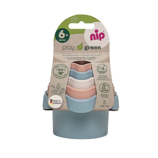 Nip Play Green Stacking Cups 6+M 5 Unidades