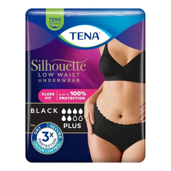Tena Silhouette Black Low M 12 peças Tena Silhouette Black Low M 12 peças