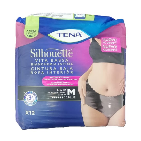 Tena Silhouette Black Low M 12 peças