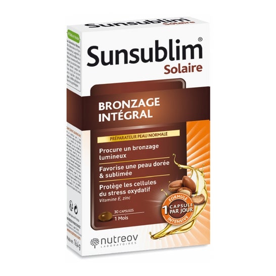 Nutreov Sunsublim Hidratante Hidratante Bronzeador Intermediário 30 cápsulas