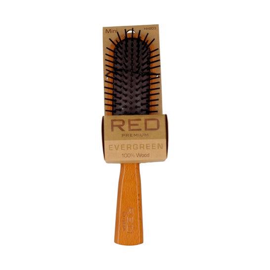 Red Premium HH203 Evergreen Wooden Brush Styling Mini 1ud