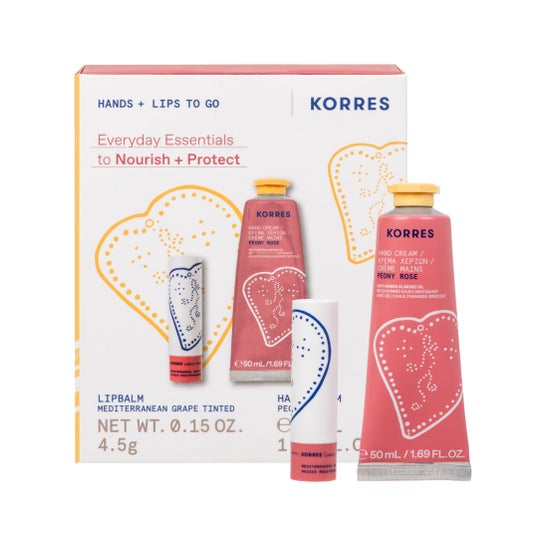 Korres Estojo Mãos Peony Rose 50 ml + Bálsamo Labial 4.5 g