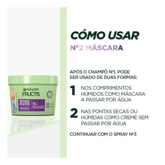 Garnier Fructis Máscara Método Caracóis 370ml Garnier Fructis Máscara Método Caracóis 370ml