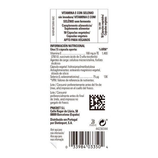 Solgar Vit E Selênio S Lev Vegan 50c