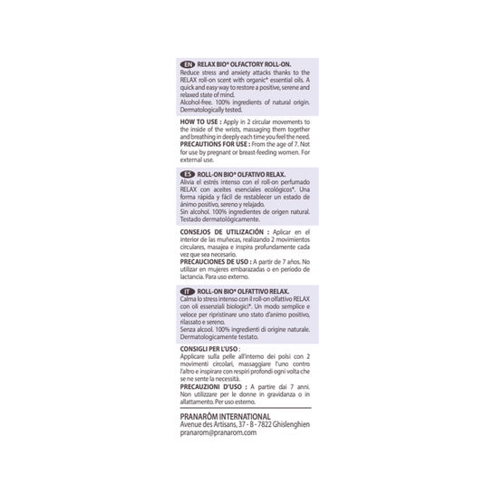 Pranarôm Aromaboost Relax Roll-On Bio 5ml