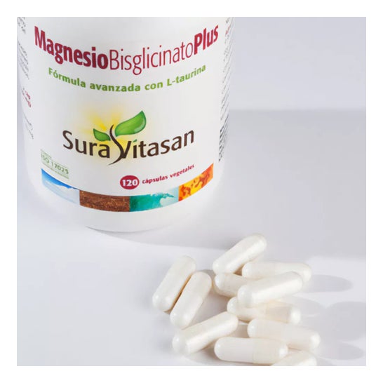 Bisglicinato de Magnésio Sura Vitasan Plus 120 Cápsulas