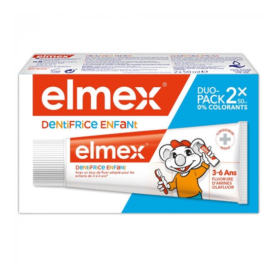 Kit Elmex Pasta Dental Bebé 3-6 Anos 2x50ml