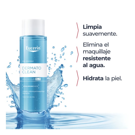 Eucerin Dermatoclean 3 em 1 Micellar 400 Ml limpo ao sol