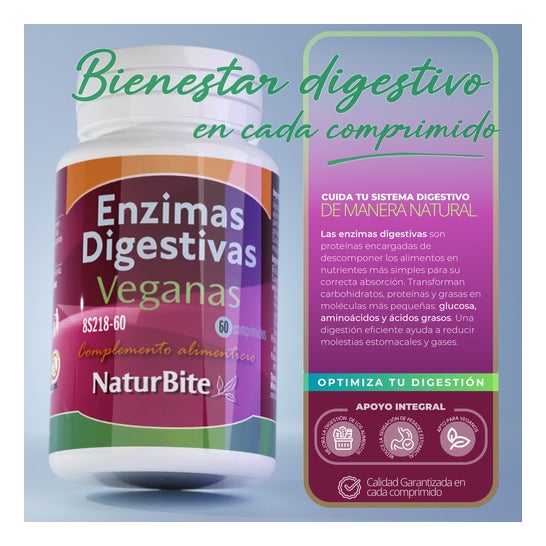 NaturBite Enzimas Digestivas Veganas 250comp