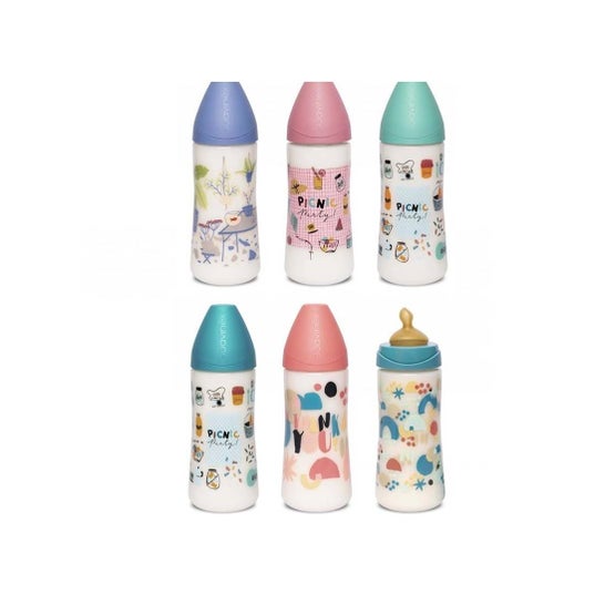 Suavinex mamadeira látex boca larga boca tamanho 2 buraco 360ml