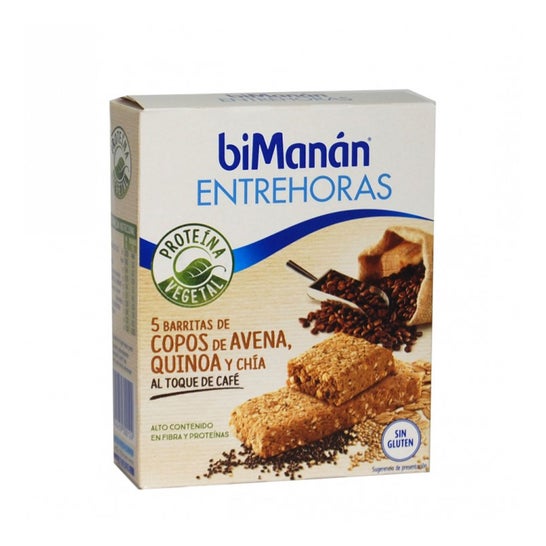 Bimanán Entrehoras 5 barras de flocos de aveia Quinoa e Chia