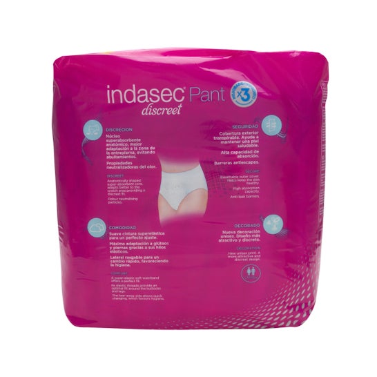 Indasec ™ Pant Plus tamanho médio 12uds