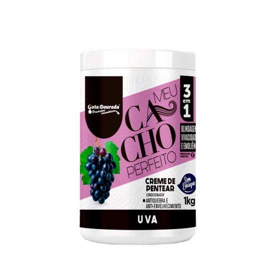Gota Dourada Meu Cacho Perfeito Creme de Pentear Uva 1000g Gota Dourada Meu Cacho Perfeito Creme de Pentear Uva 1000g