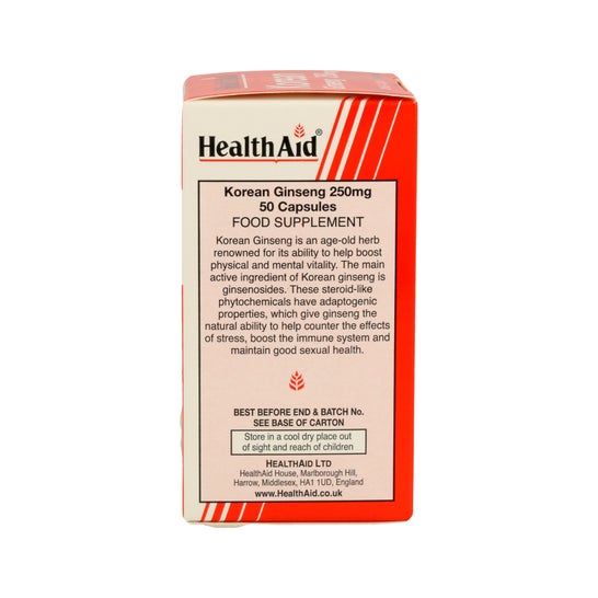 Ajuda de Saúde Ginseng Coreano 250mg 50caps