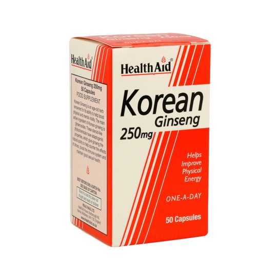 Ajuda de Saúde Ginseng Coreano 250mg 50caps