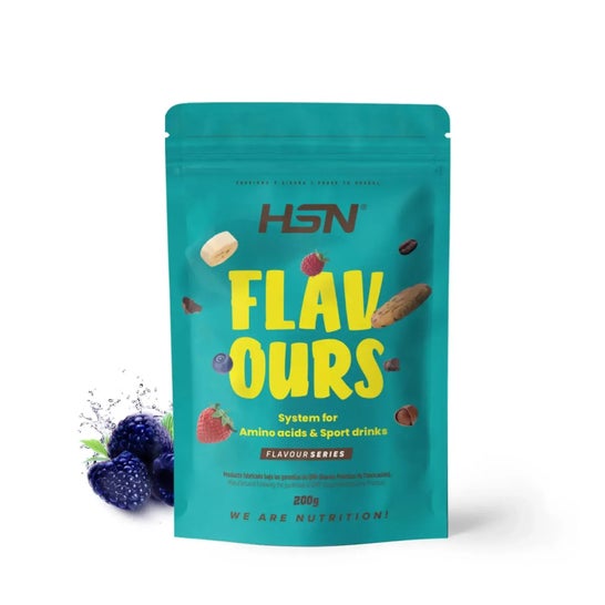 HSN Saborizante en Polvo para Aminoácidos y Bebidas Deportivas Frambuesa Azul 200g