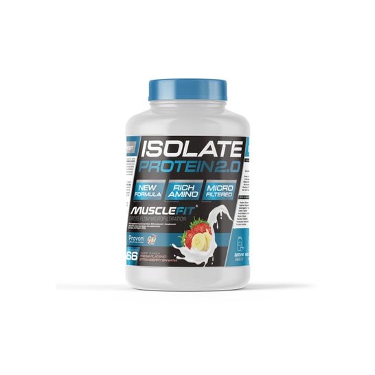 MuscleFit ISOLATE Protein CFM Creación de Músculo Sabor Fresa y Plátano 2kg