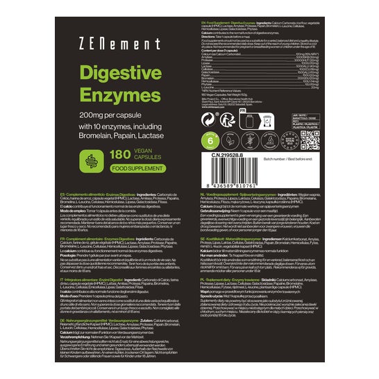 Zenement Enzimas Digestivas 180vcaps